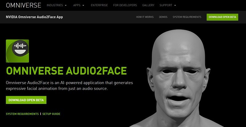 Omniverse Audio2Face AI Powered Application